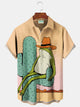 Alohadaddy Vintage Frog Denim Print Chest Pocket Men's High Shirt Big Tall