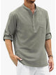 Alohadaddy Basic Men's Solid Buttoned Long Sleeve Shirt Big & Tall