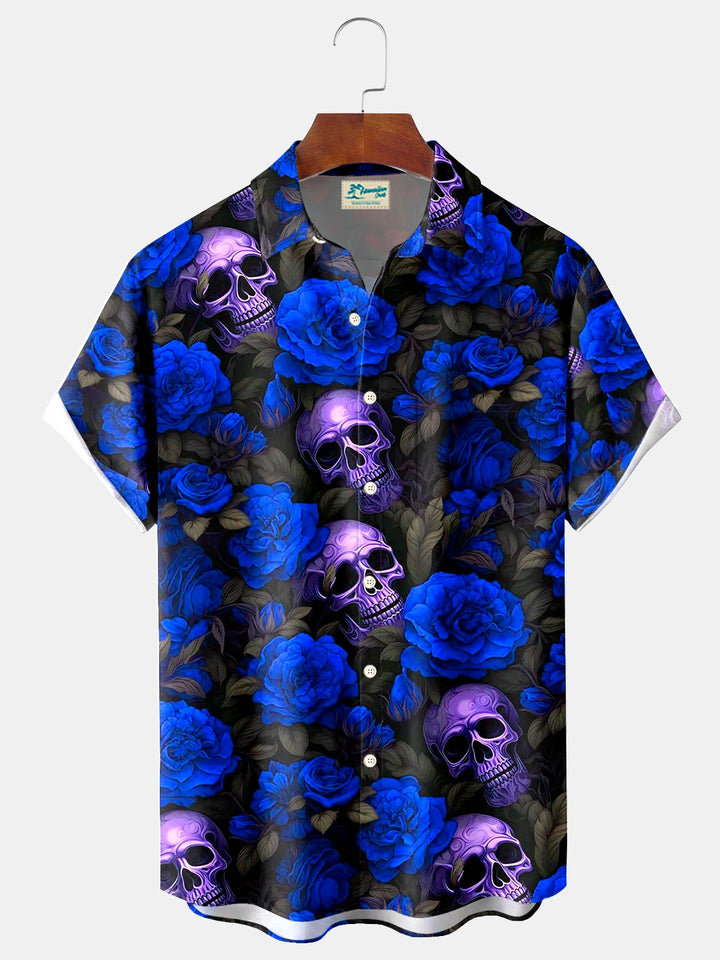 Alohadaddy Retro Skull Flower 3D Digital Print Men&