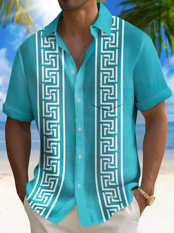 Camisa Guayabera Vintage de los años 60 para hombre de Alohadaddy, camisa de campamento con bolsillo elástico, talla grande