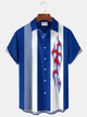 Alohadaddy Vintage Bowling Flame Print Chest Pocket Shirt Plus Size Men's Shirt Big Tall