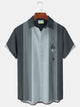 Alohadaddy Vintage Bowling Geometric Print Chest Pocket Shirt Plus Size Men's Shirt Big Tall