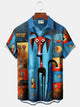 Alohadaddy Vintage Dog Print Chest Pocket Shirt Plus Size Men's Shirt Big Tall