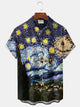 Alohadaddy Vintage Abstract Art Print Chest Pocket Shirt Plus Size Men's Shirt Big Tall