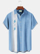 Alohadaddy Vintage Bowling Geometric Print Chest Pocket Shirt Plus Size Men's Shirt Big Tall