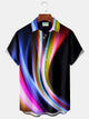 Alohadaddy Vintage Gradient Print Chest Pocket Shirt Plus Size Men's Shirt Big Tall