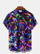 Alohadaddy Vintage Gradient Print Chest Pocket Shirt Plus Size Men's Shirt Big Tall