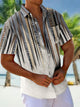 Alohadaddy Vintage Abstract Texture Print Chest Pocket Shirt Plus Size Men's Shirt Big Tall