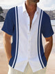 Alohadaddy Vintage Bowling Stripe Print Chest Pocket Shirt Plus Size Men's Shirt Big Tall