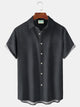 Alohadaddy Vintage Geometric Texture Print Chest Pocket Shirt Plus Size Men's Shirt Big Tall
