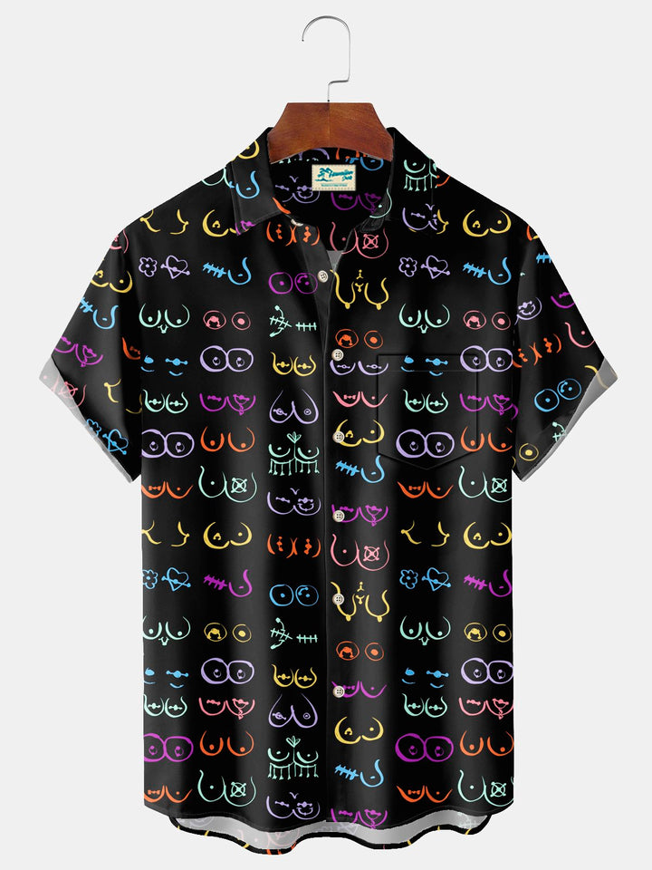 Alohadaddy Vintage Line Cartoon Print Men&