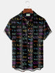 Camisa elástica con bolsillo en el pecho y estampado de dibujos animados de línea vintage para hombre de Alohadaddy, talla grande