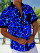 Camisa elástica con bolsillo en el pecho y estampado de textura degradada vintage para hombre de Alohadaddy, talla grande