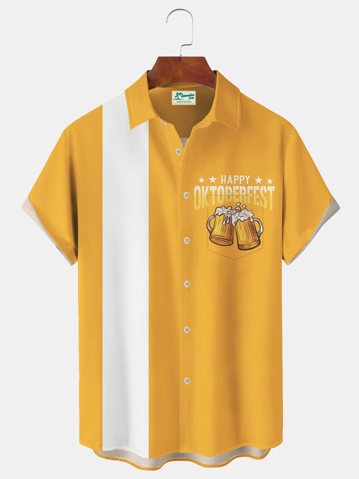 Alohadaddy Vintage Bowling Oktoberfest Beer Print Men&