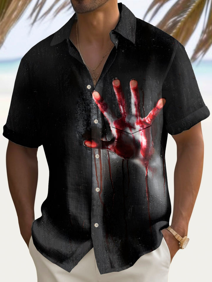 Alohadaddy Halloween Blood Handprint Print Men&