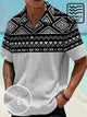 Alohadaddy Vintage Ethnic Pattern Print Men's Chest Pocket Seersucker Stretch Shirt Big Tall
