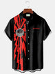 Camisa elástica con bolsillo en el pecho para hombre con estampado de demonio de velocidad de bolos vintage de Alohadaddy, talla grande