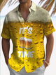 Camisa elástica con bolsillo en el pecho y estampado de cerveza Oktoberfest para hombre de Alohadaddy, talla grande
