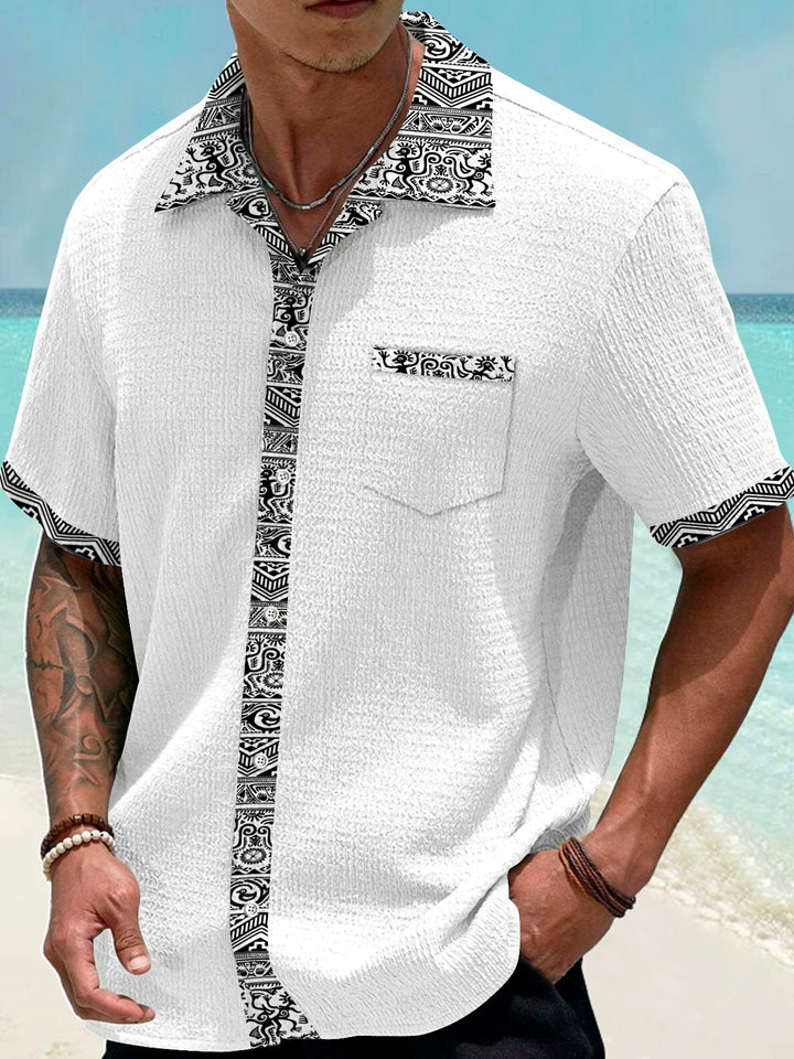 Alohadaddy Basic Ethnic Pattern Patchwork Printed Men&
