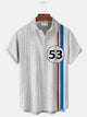 Camisa elástica con bolsillo en el pecho para hombre con estampado de carreras Bowling 53 de Alohadaddy, talla grande
