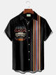Alohadaddy Vintage Bowling Muscle Car Print Men's Chest Pocket Stretch Shirt Big Tall
