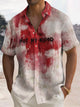 Alohadaddy Halloween Gradient Print Men's Chest Pocket Stretch Shirt Big Tall