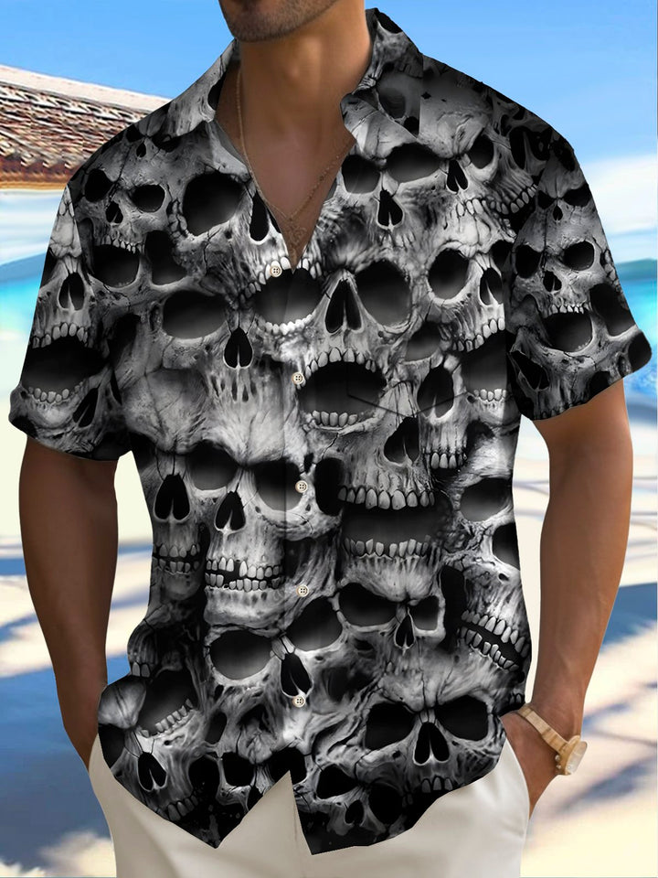 Alohadaddy Halloween Skull Print Men&