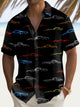 Alohadaddy Vintage Car Print Men's Chest Pocket Stretch Shirt Big Tall