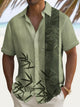 Alohadaddy Vintage Bowling Bamboo Print Men's Chest Pocket Stretch Shirt Big Tall