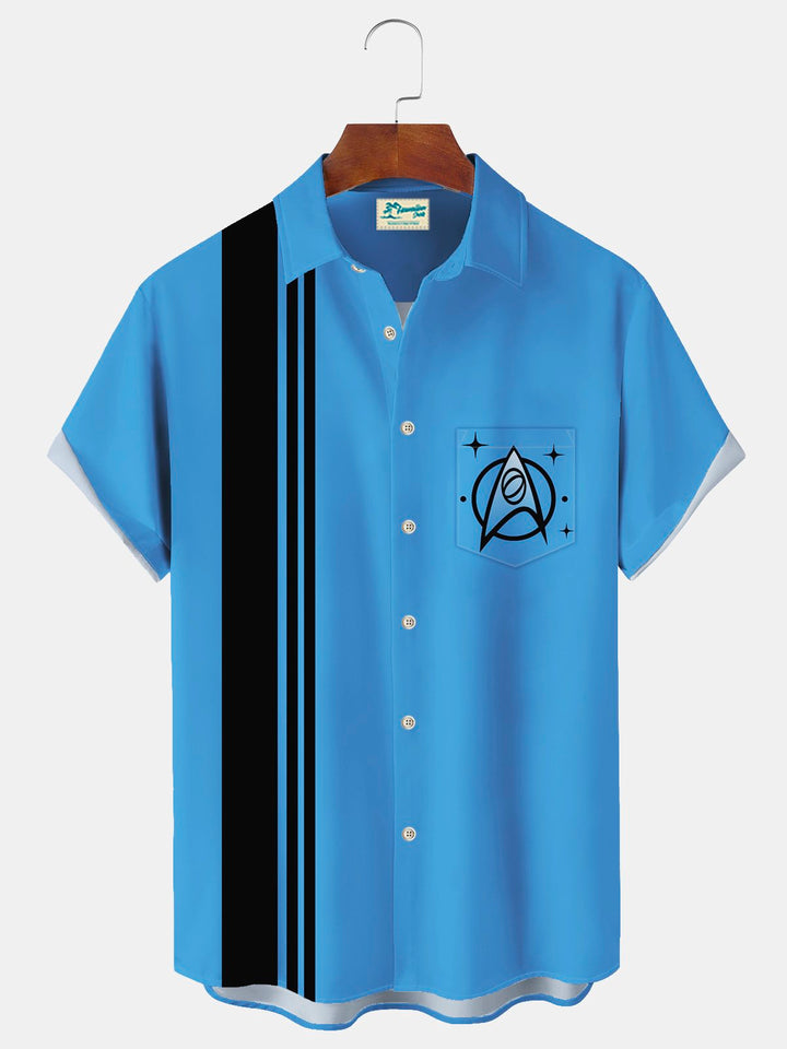 Alohadaddy Vintage Bowling Geometric Cartoon Print Men&