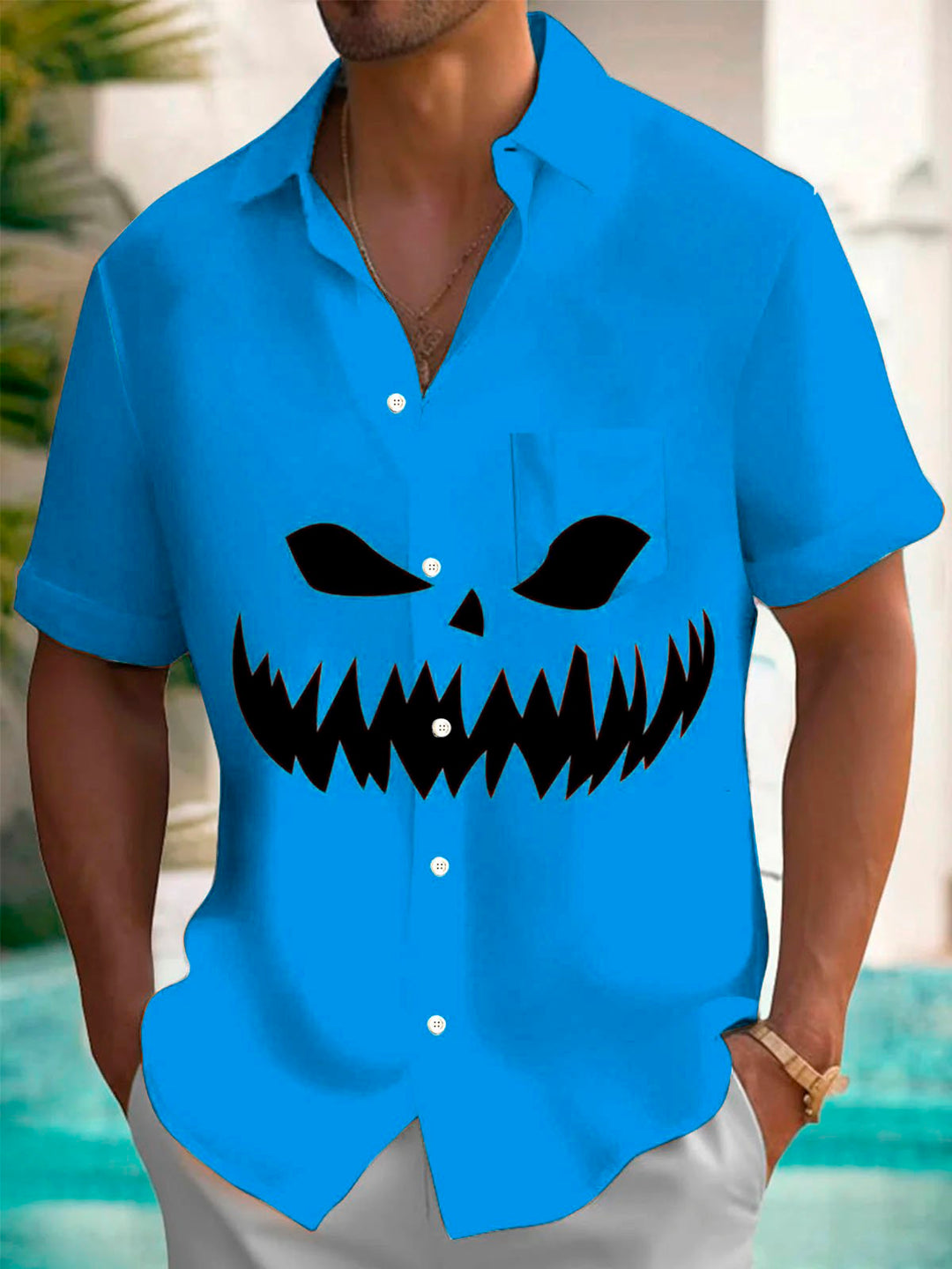 Alohadaddy Retro Halloween Pumpkin 3D Digital Print Men&