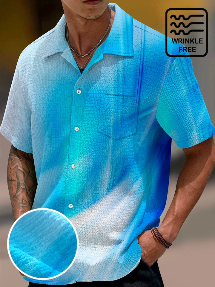 Chemise extensible en seersucker à imprimé dégradé vintage Alohadaddy pour homme, grande taille