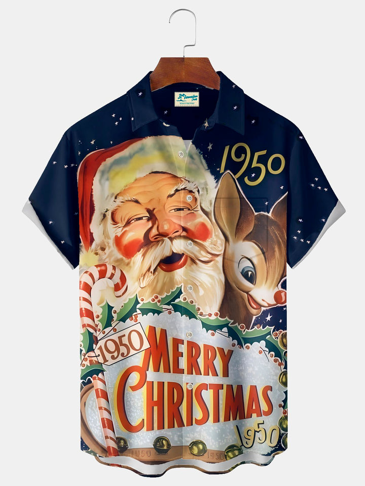 Chemise extensible à poche poitrine pour homme avec imprimé de Noël Alohadaddy Big Tall