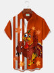 Alohadaddy Vintage Bowling Turkey Print Chest Pocket Stretch Shirt Big Tall