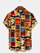 Camisa elástica con bolsillo en el pecho y estampado de dibujos animados de Halloween de Alohadaddy para hombre, talla grande