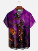 Camisa de manga corta con bolsillo abotonado y estampado digital 3D de calavera de Halloween para hombre de Alohadaddy, talla grande y alta