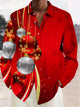 Camisa de manga larga elástica con bolsillo en el pecho y estampado degradado de cinta para hombre de Alohadaddy Christmas Big Tall
