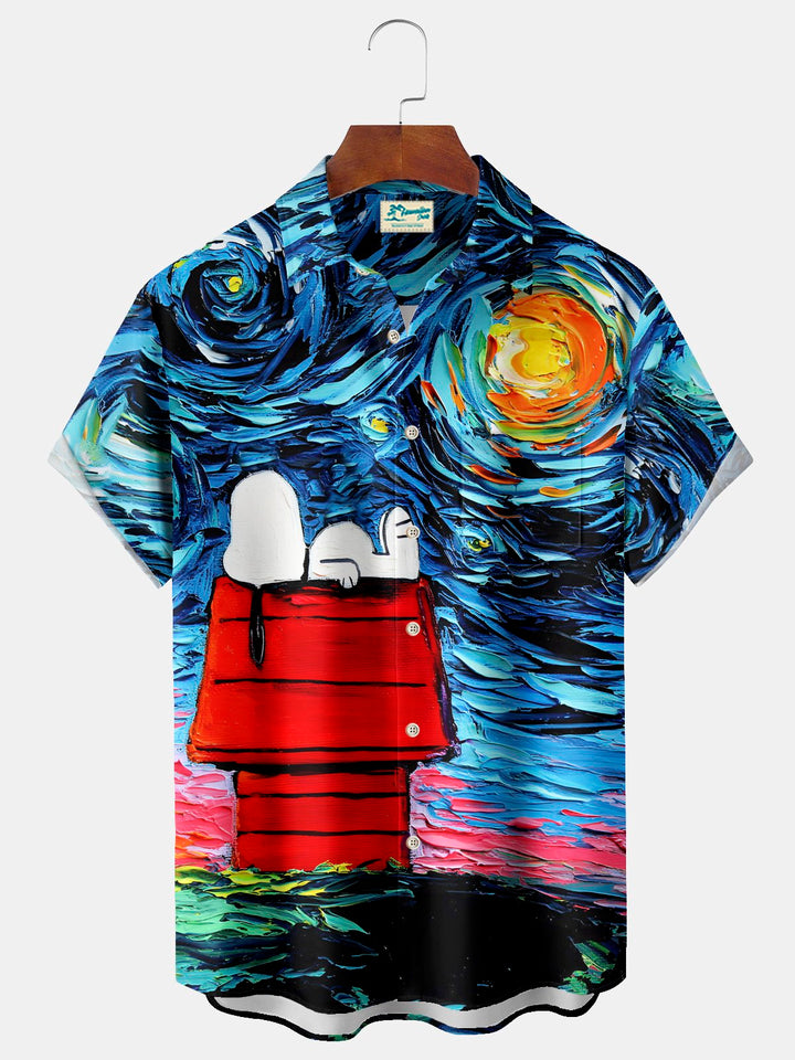 Chemise extensible à imprimé dessin animé vintage Alohadaddy avec poche poitrine et imprimé art vintage