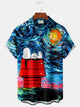Camisa elástica con bolsillo en el pecho y estampado de dibujos animados de estilo vintage de Alohadaddy, talla grande