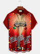 Alohadaddy Christmas Men's Shiny Christmas Leg Lights Printed Chest Pocket Stretch Hawaiian Shirt Big Tall
