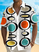 Alohadaddy Vintage Geometric Print Men's Chest Pocket Stretch Hawaiian Shirt