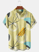 Camisa hawaiana elástica con bolsillo en el pecho y estampado geométrico de estrellas de los años 50 para hombre de Alohadaddy