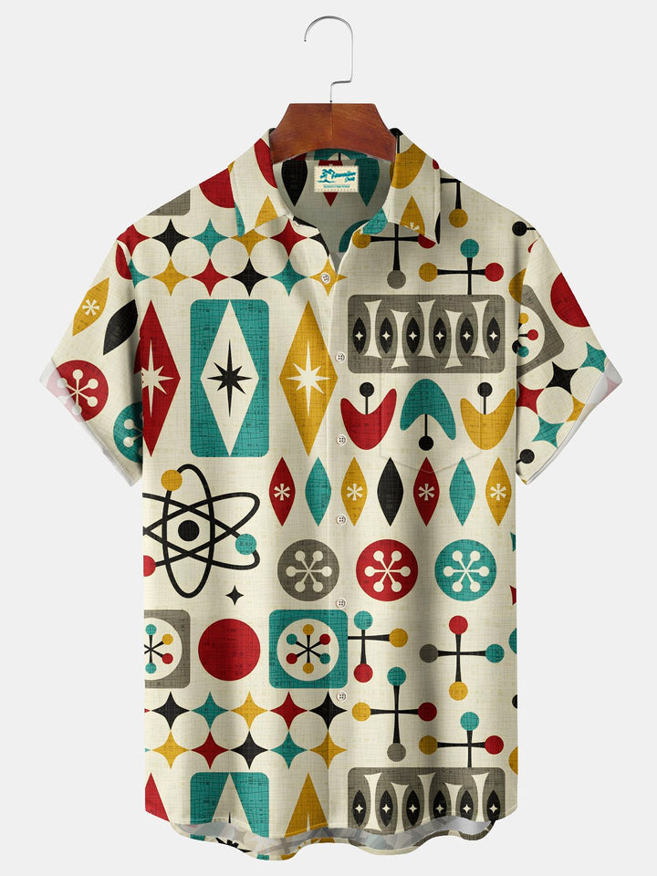 Alohadaddy Vintage 50s Geometric Starburst Boomerang Print Men&