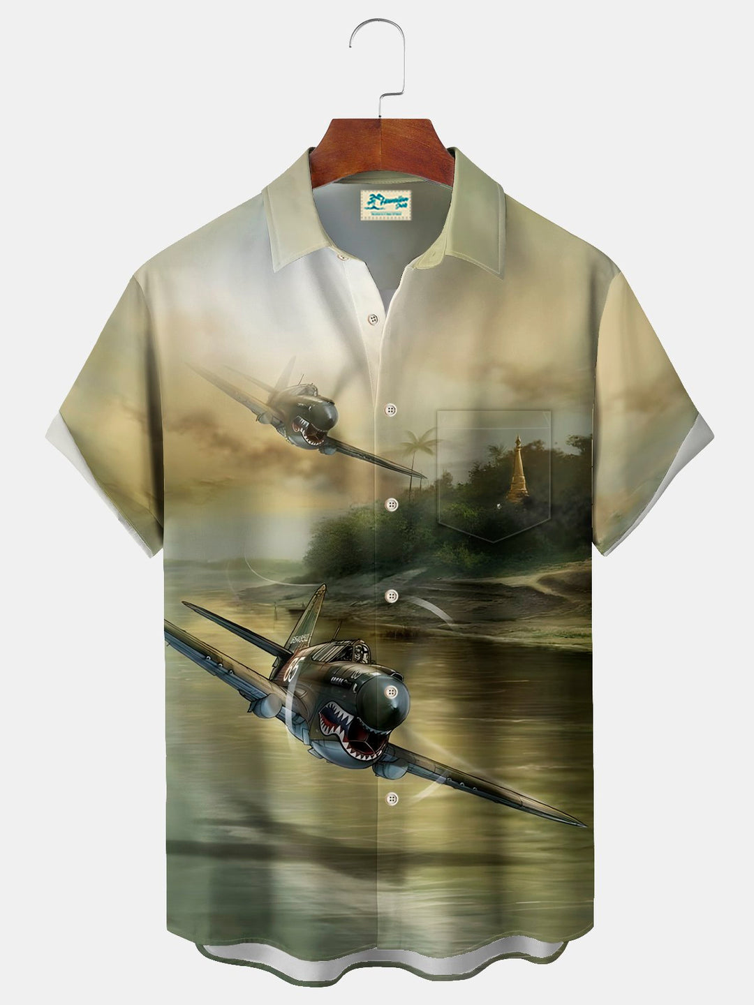 Alohadaddy Vintage Fighter Planes Aircrafts Warbirds Print Men&