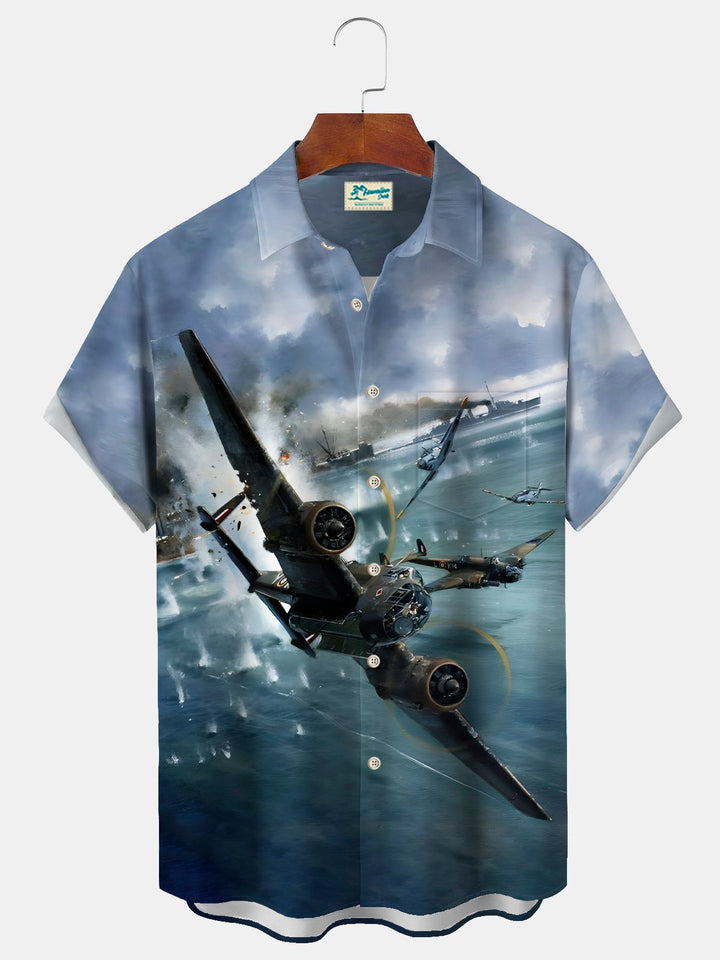 Alohadaddy Vintage Fighter Planes Aircrafts Warbirds Print Men&