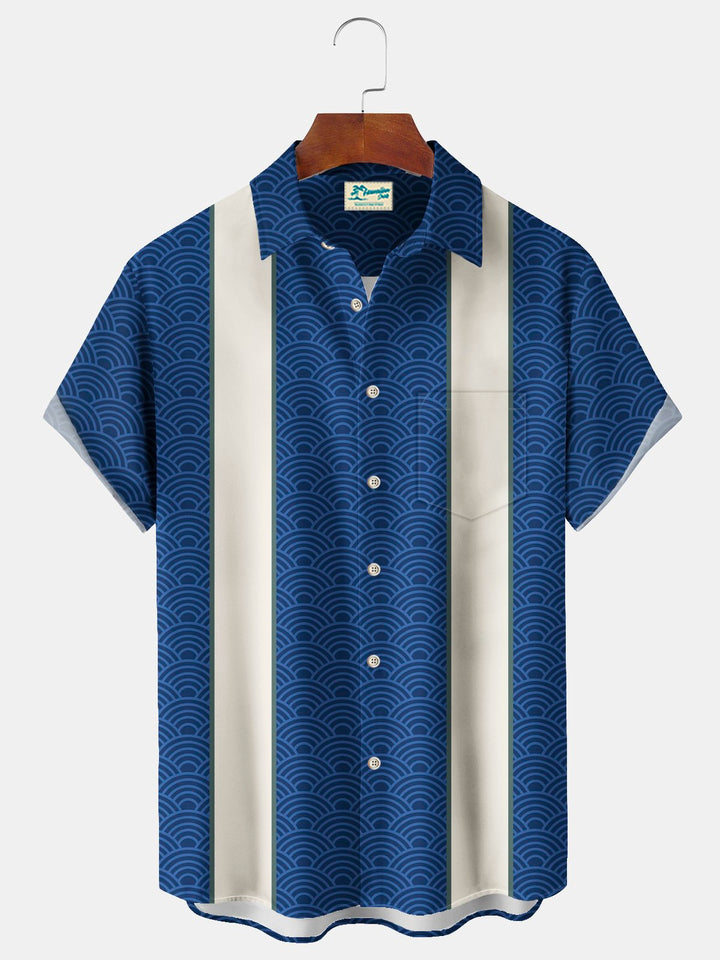 Alohadaddy Vintage Bowling Stripe Print Men&