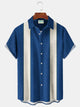 Camisa hawaiana elástica con bolsillo en el pecho y estampado de rayas estilo bolos vintage para hombre de Alohadaddy