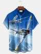 Camisa hawaiana elástica con bolsillo en el pecho y estampado vintage de luchador de Alohadaddy para hombre, estilo aviador táctico de combate