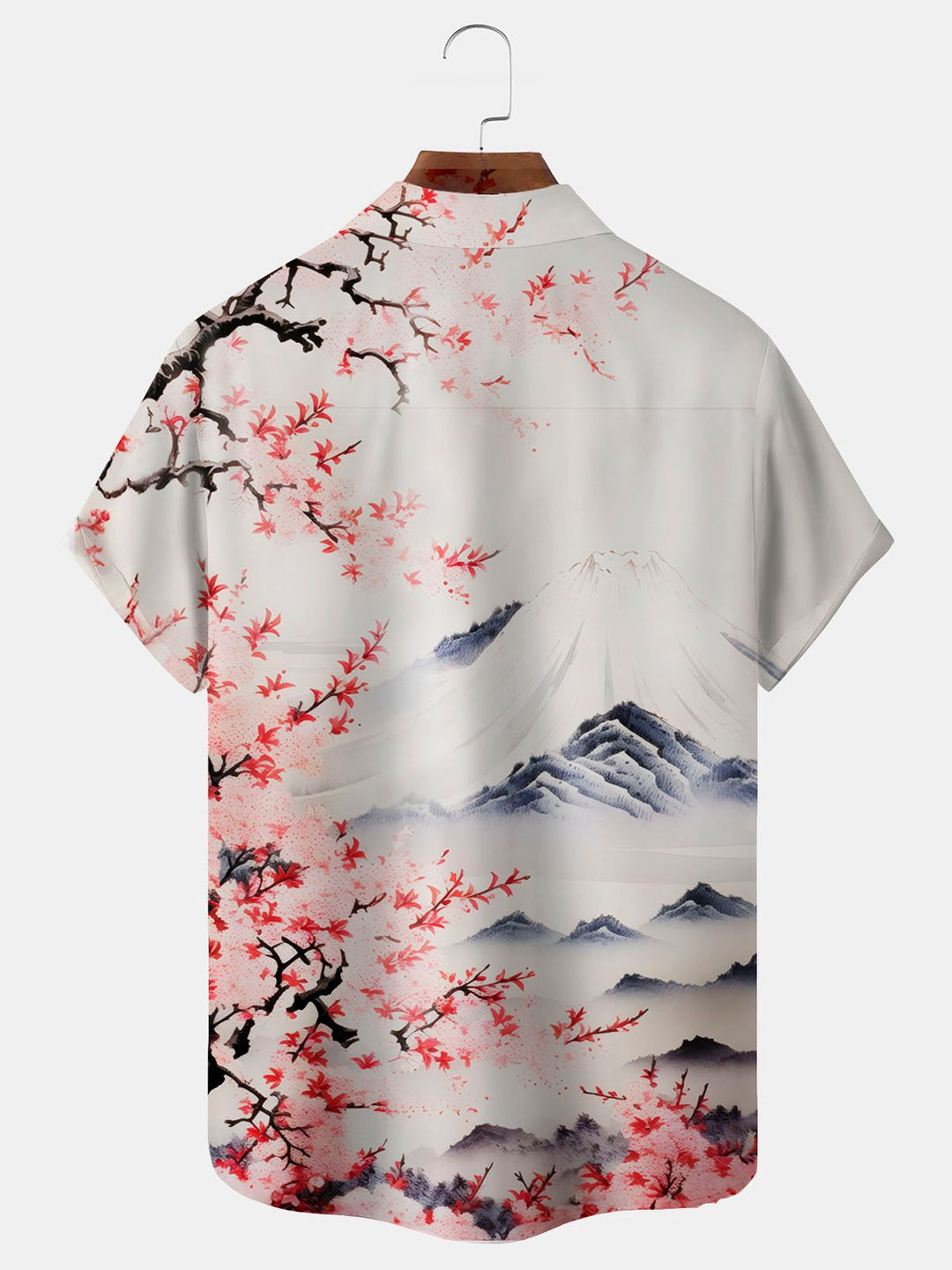 Alohadaddy Hawaiian Cherry Blossom Ukiyoe Mount Fuji 3D Print Men&