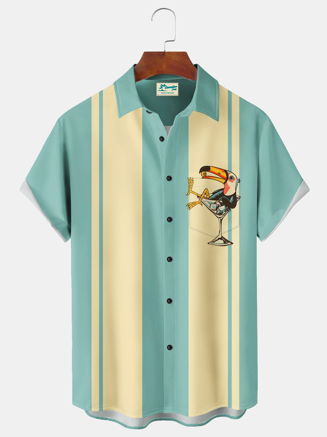 Camisa hawaiana con estampado de dibujos animados de pájaros y bolos retro de Alohadaddy, camisa de fiesta de talla grande